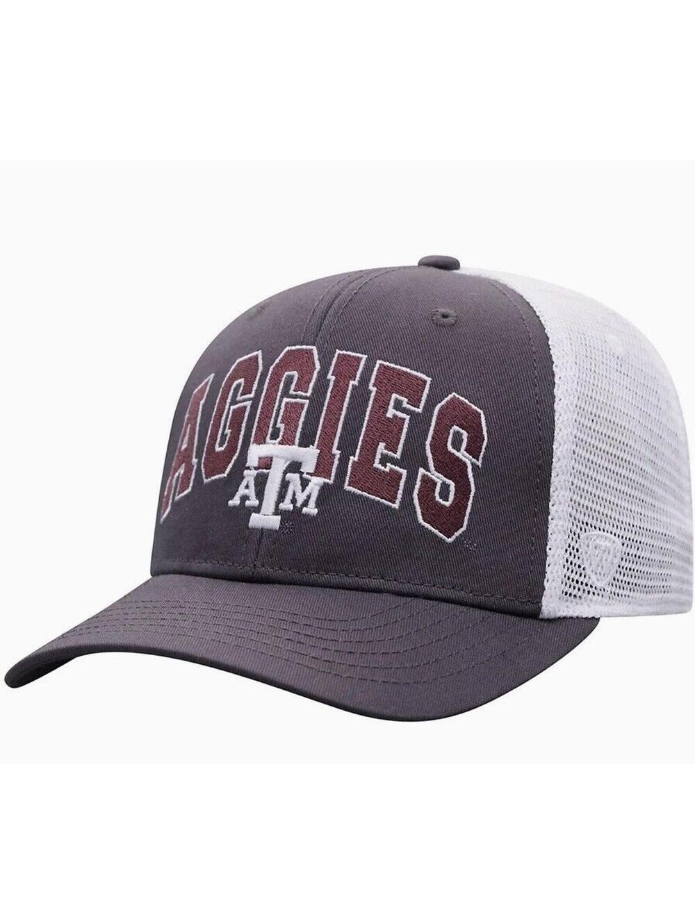 Men's Top of the World Charcoal/White Texas A&M Aggies Classic Arch Trucker NWT